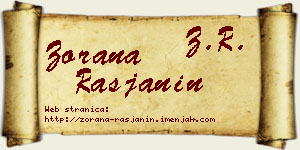 Zorana Rasjanin vizit kartica